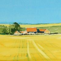 Art greetings card of Norfolk barns