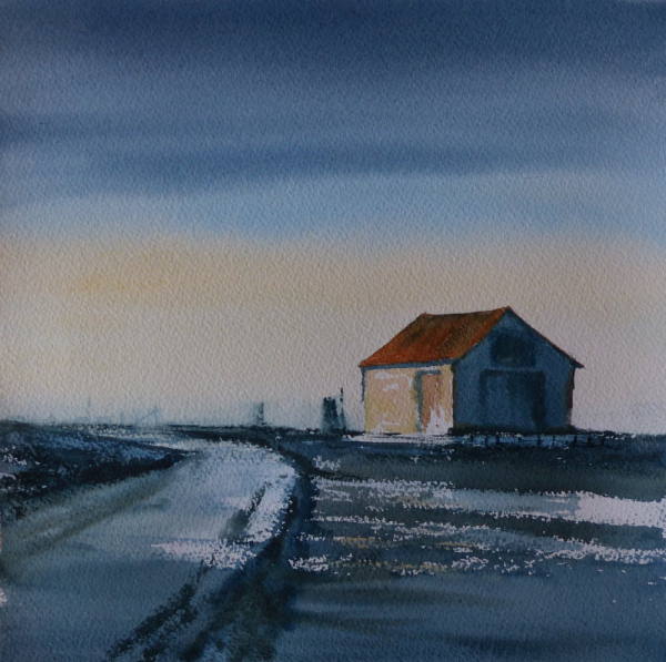 Painting of Thornham coal barn