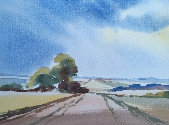 Painting of Norfolk fields