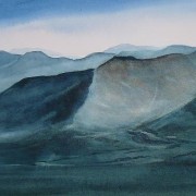 watercolour of catbells derwentwater lake district