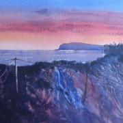 watercolour painting of berwon head, victoria