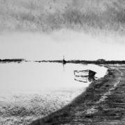 charcoal drawing of burnham overy staithe
