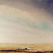 watercolour painting saltmarshes at stiffkey norfolk