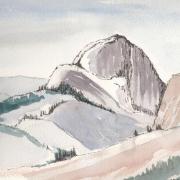 pen and wash painting of kings canyon california