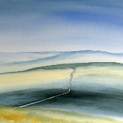 watercolour of pennine way at great shunner fell